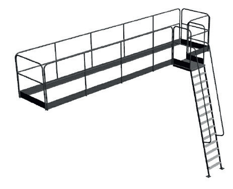 Комплект лестницы и площадки для водогрейного промышленного котла Unical Ternox. 2S